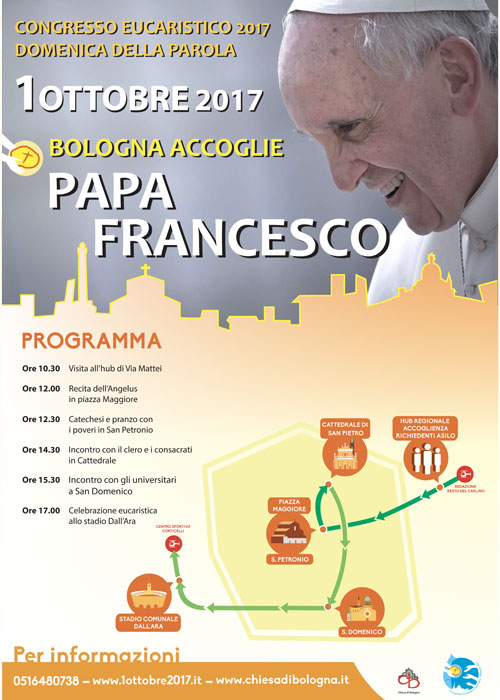 Programma visita del Papa a Bologna